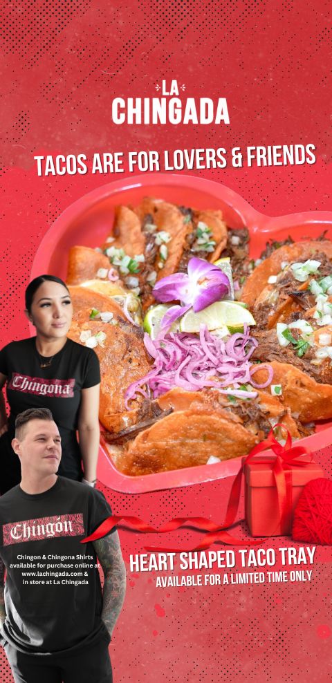 Heart Shaped Taco Tray Available for Valentines at La Chingada Cocina
